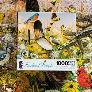 Puzzle, “Feathered Friends” by Ceaco, 1000 pieces, Songbirds & Wildflowers